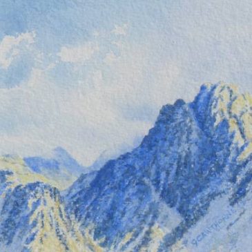 Painting of Cumbrian Fell Haystacks in Shadow