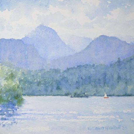 "Catching the Breeze on Derwentwater" watercolour