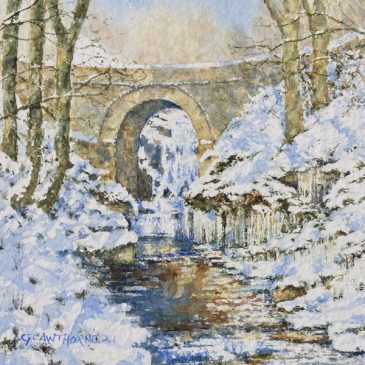 Lowhouses Bridge in Winter – Pennine landscape painting