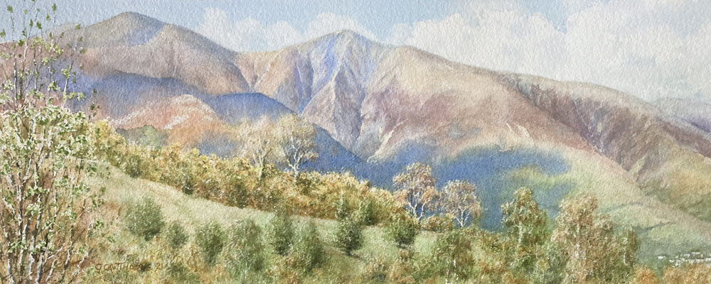 Skiddaw Spring watercolour painting