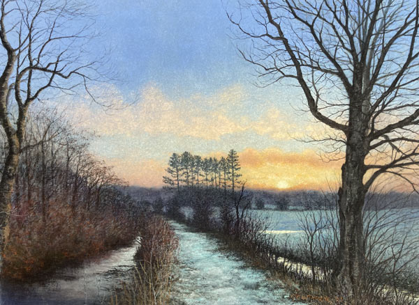 Coxhoe Mill Path winter landscape painting