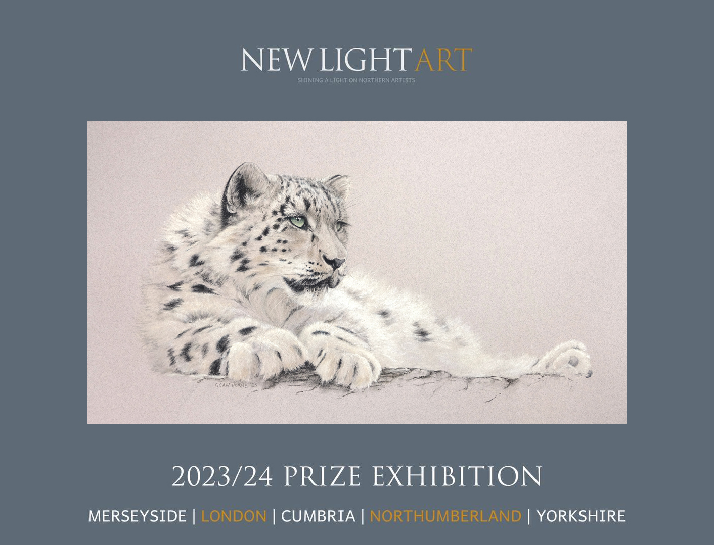 Snow Leopard painting at New Light Art 2023/4 Prize Exhibition